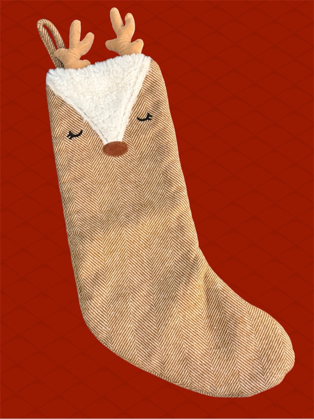 Wondershop Doe Christmas Stocking Brown Mantel Hanging Decoration